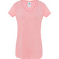 camiseta mujer cuello de pico slub jhk