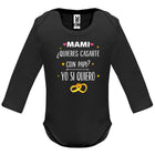 Body de Bebé mangas largas mami quieres casarte con papi
