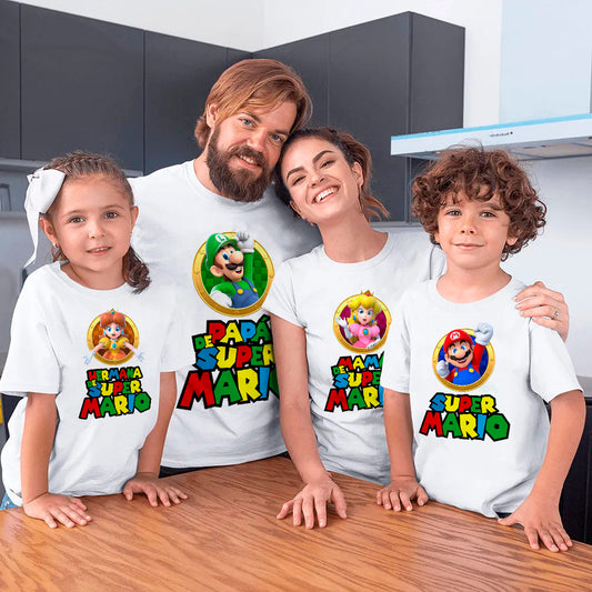 Camiseta personalizada familia super mario