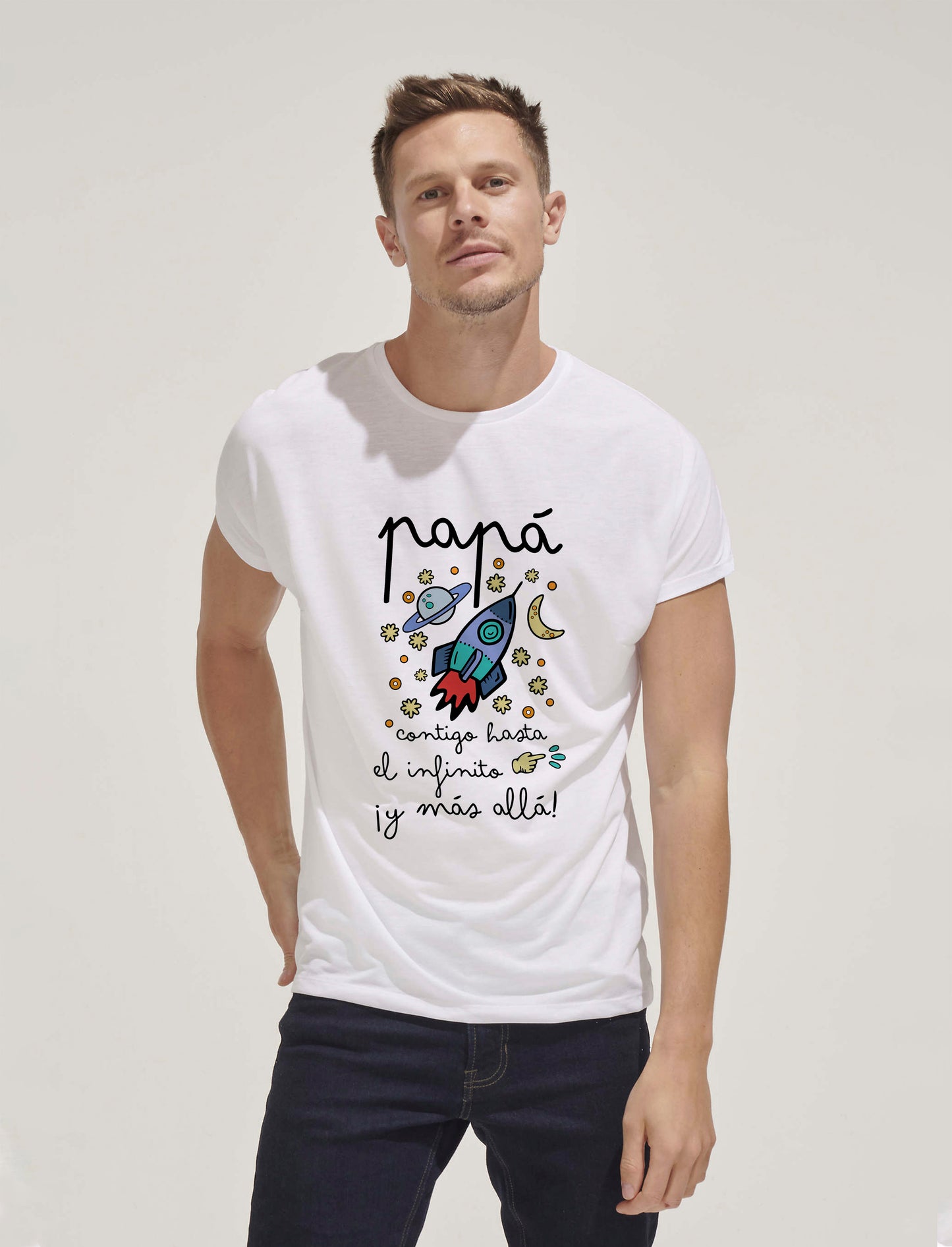 Camiseta personalizada Papá contigo al infinito