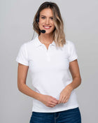 Polo piqué para mujer de manga corta