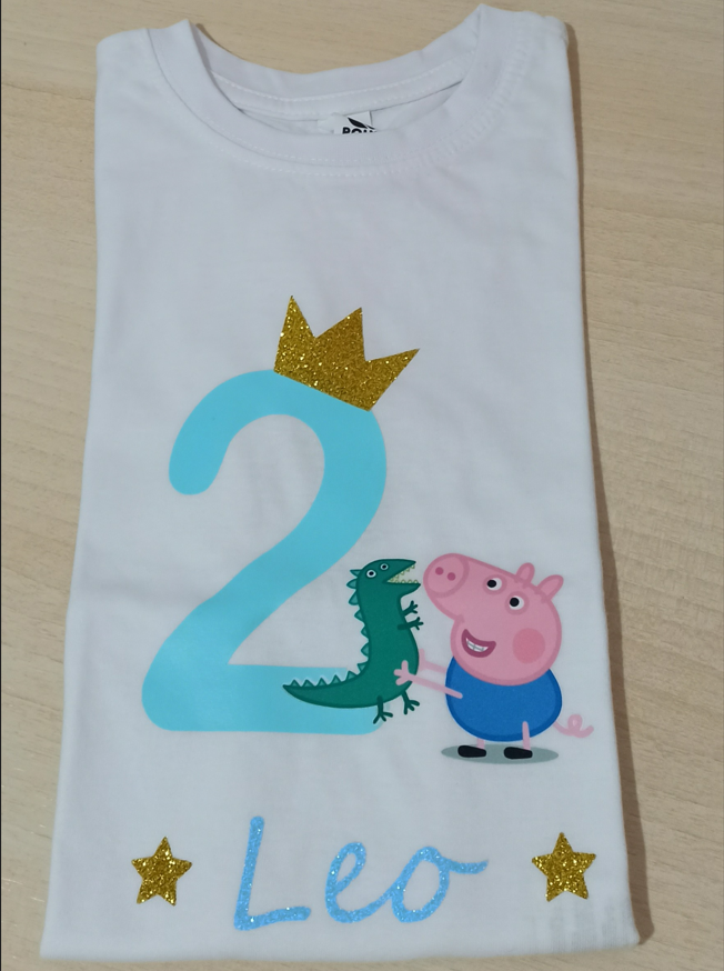 Camiseta de bebé george pig personalizada