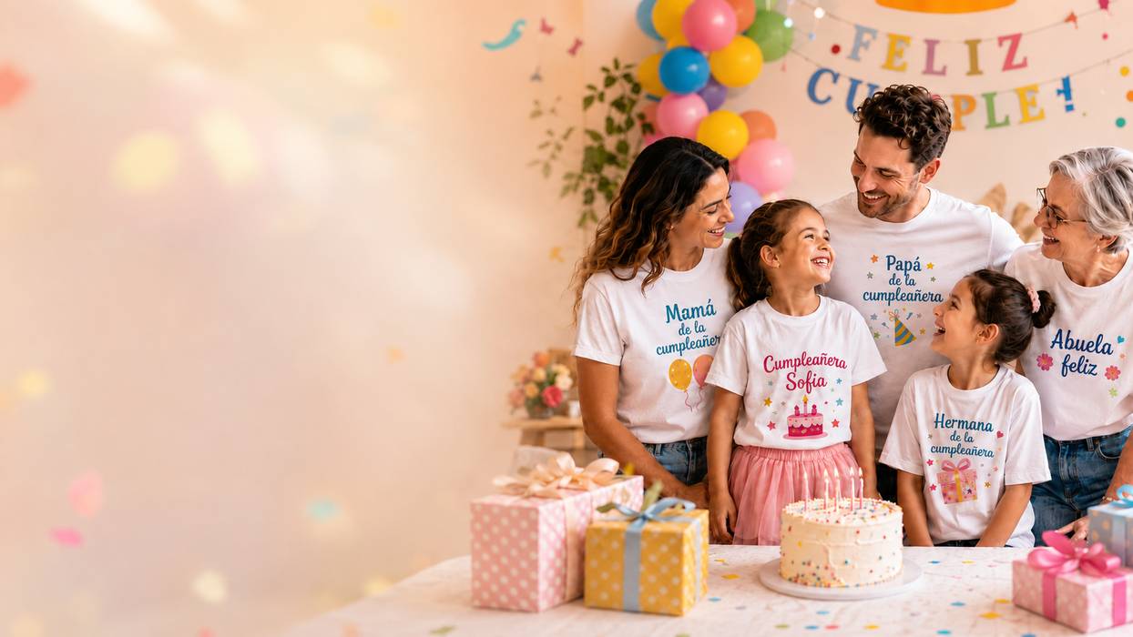 Camisetas personalizadas para cumpleaños infantiles y eventos